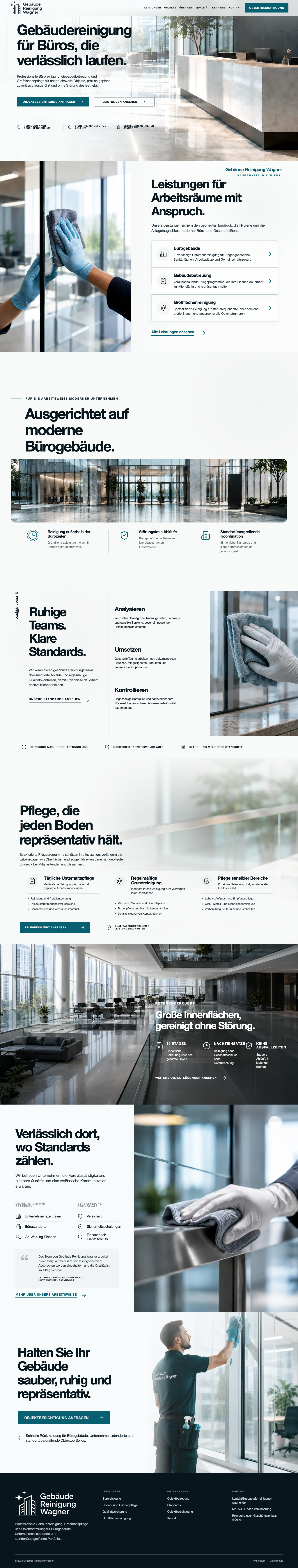Website von Gebäudereinigung Wagner